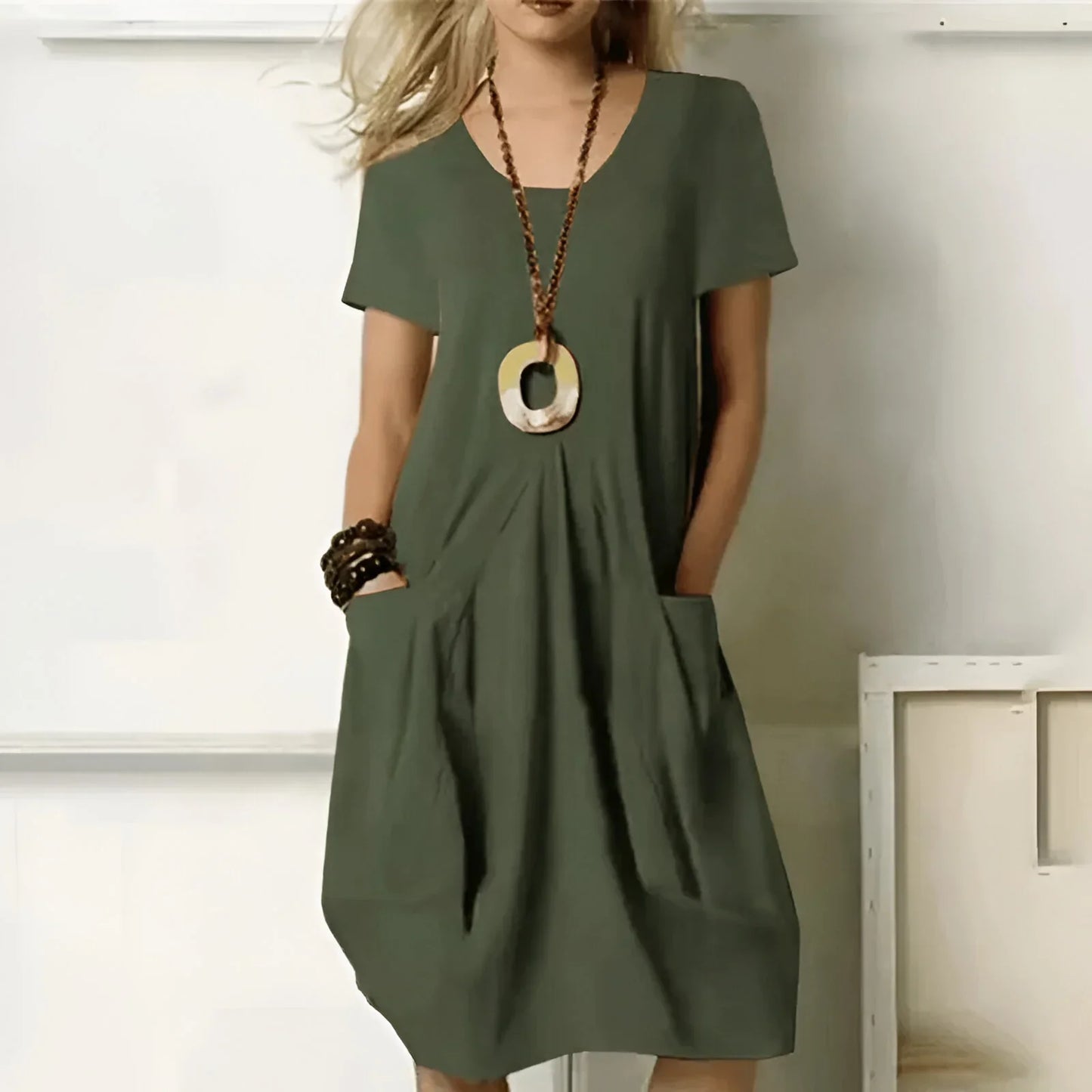 Elegant Wrap Midi Dress