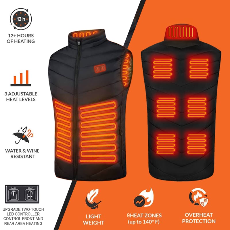 Warmer Pro™ | 2024 Two-Touch 15 Heat Settings LED-Controlled Heated Vest