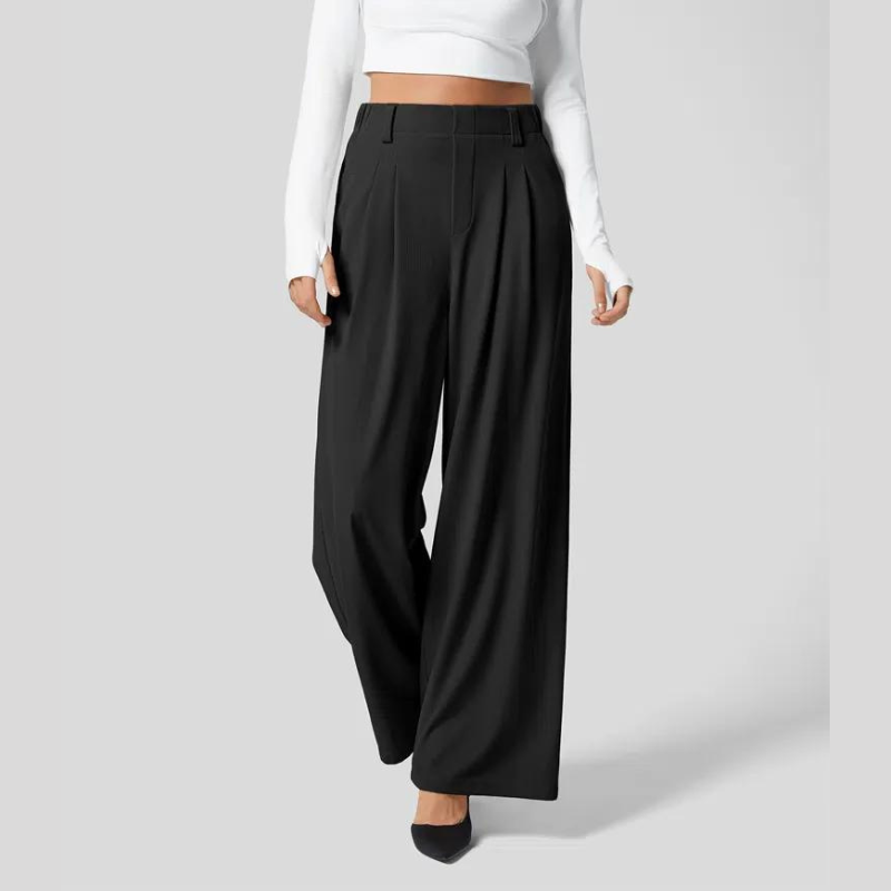 Lumin Flex™ | High-Waisted Waffle Trousers